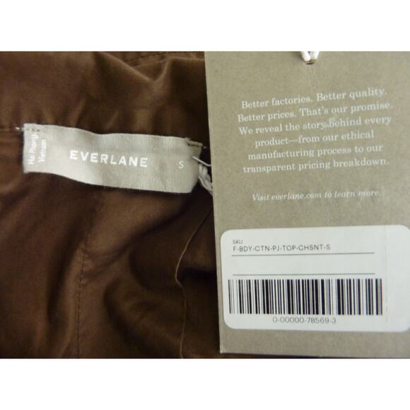 NWT Everlane Long Sleeve Button Down Cotton Pajama Crop Shirt S - Picture 6 of 7